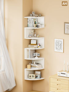 Corner Decorative Bookshelf Wall Mounted Fan-shaped Storage Shelf