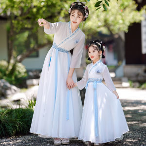 East Whale | Summer Chinese Style Tang Costume Hanfu Dress for Girls and Mothers