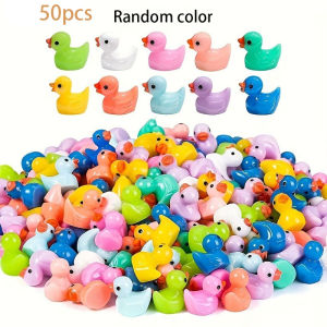 50/100pcs Mixed color mini resin duck ornament random color duck DIY handmade accessories fish tank landscaping decoration