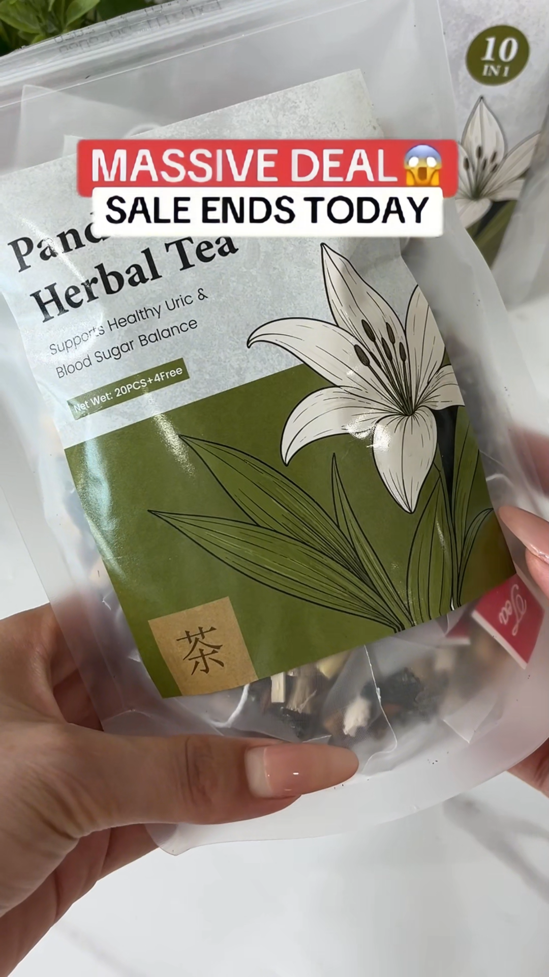 10 in 1 Herbal Tea Pandan Tea Sugar Free Tea Bag For Soothes stomach Healthy Drink