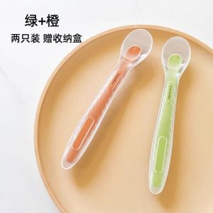Baby Silicone Spoon Feeding Soft Spoon Dining Utensils Milk Powder Supplement Food for Newborn Infants And Toddlers