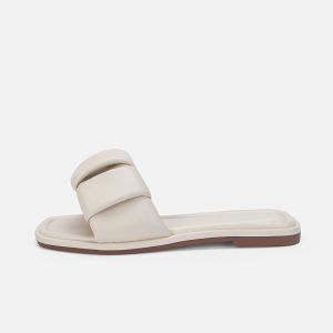 Anti-Slip Woven Flat Sandals Womens Summer Outdoor Fashionable Fairy Style Slip-On Beach Holiday Comfortable Rubber Sole