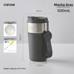 CAROTE | Portable Insulated Stainless Steel Travel Mug