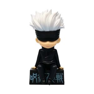 Bandai | New Jujutsu Kaisen Anime Figure Q Version Sitting Satoru Gojo Action Figure Itadori Yuji Figurine Car Ornaments Model Doll Toys