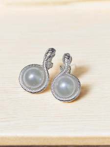 ต่างหูเงินแท้ S925 รูปพญานาคทองแดง ทรงกลมแบน สำหรับผู้หญิง อุปกรณ์ทำเครื่องประดับ DIY ชิ้นส่วนห่วง