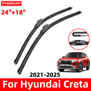 PINMOAP 2PCS Car Windshield Wiper Blades Are Suitable For Hyundai Creta 2021-2025 24"+18" Silent Wipers 2021 2022 2023 2024