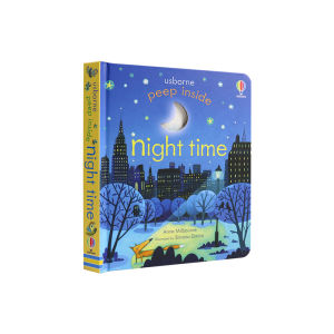 Usborne Peep Inside Night Time Board Book สำหรับเด็ก - ระบายสี หนังสือยอดนิยม ภาษาอังกฤษ