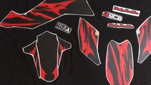 Decal Stiker Motor Satria FU Facelite 2013 MOTING RACING API HITAM ABU ABU D-J2-027