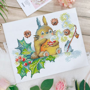 Spring Cross Stitch 2024 New Thread Embroidery Cartoon Cartoon Cute Totoro Small Animal Handmade Small Piece Embroidery by Yourself