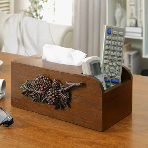 NALANDUOHAO | Rustic Decorative Wooden Tissue Box Organizer