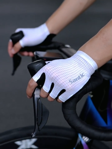 Santic Cycling Gloves Men Women Breathable Shockproof Sports Road MTB Bike Half Finger Gloves