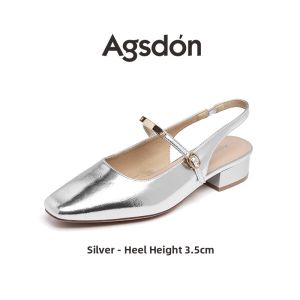 Agsdon | Silver Mary Jane Summer Flat Sandals