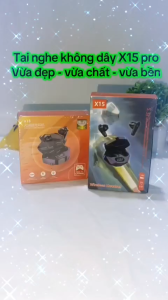 T9 Tai nghe không dây TWS X15 Pro Blutooth 5.3 âm thanh chân thật chuyên dành cho gaming nghe nhạc chống nước tiêu chuẩn pin 6 tiếng. Bảo hành 6 tháng