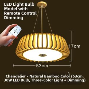 ZHUMUCHUANSHUO | New Chinese Style Adjustable Bamboo Pendant Light