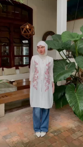 Yurra Long Vest- Outer Bordir Bunga - Vest Outer - Vest Wanita - Outer Bordir Premium - Atasan Wanita Bordir - Vest Tali Bordir