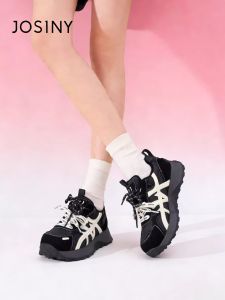 Josiny | Thick Bottom Soft Increased Height Fur Lined Vintage Womens Trainer Shoes
