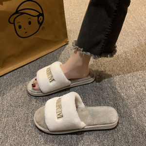 Fluffy Slippers Woolen Slipper Womens Outwear 2023 New Arrival Fall and Winter Woolen Slipper Easiest for Match Flat Bottom Comfort Furry Slippers