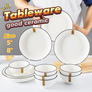 Digeo Japanese Ceramic Serving Bowl 5/8/10inch Soup Bowl Plate Salad Mixing Bowl