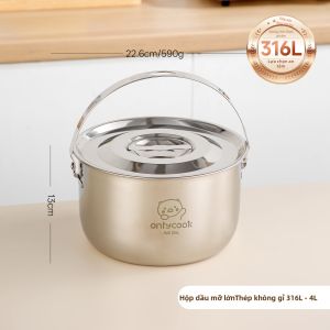 Onlycook | Chai Gia Vị Inox 316L Đôi Tai Với Bộ Lọc Dùng Cho Dầu Hành Tỏi