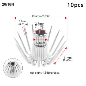 10 pcs Sea fishing with wooden shrimp squid hook umbrella hook squid needle no barb sea fishing hook