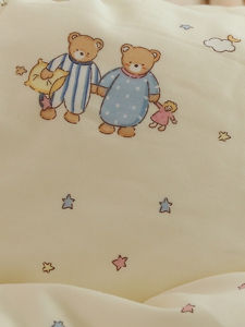 Good Night Bear Cartoon Baby Bedding Set A-Class Cotton 100% Summer Double Layer Muslin Bed Sheet for Children