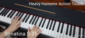 Exam/ Master Grade 88 Keys Digital Piano Sonatina S-31 Professional Piano Fully Weighted Full Size Key 3 Pedals Heavy Hammer Action Weighted Key Digital Piano Bluetooth Piano APP Portable Piano BLE-MIDI & BLE-Audio Complete Set Grand Piano Sound