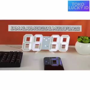 Jam Digital Dinding Alarm USB 3D 2in1 Multifungsi Gantung