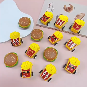 【Local Seller】Cute French Fries Burger Mini Pull Back Car Toys Kids Creative Small Gift Car Children Educational Toy