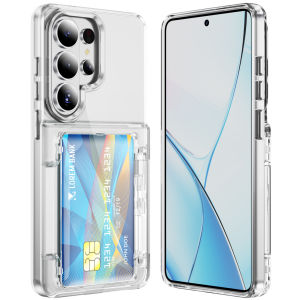 szhaiyu | Transparent Card Slot Holder Wallet Phone Case for Samsung Galaxy S22 S23 S26 Ultra S24 S25 Plus Acrylic Shockproof Hard Cover