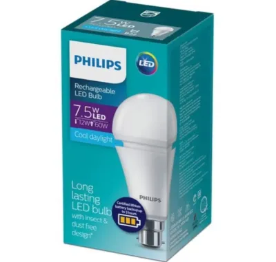 Lampu Cas Emergency Rechargeable philips 7w 9w 13w warna putih 6500K