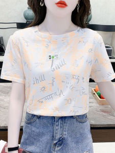 Áo Thun Cotton Dáng Rộng Mùa Hè Cho Nữ Tay Ngắn Thời Trang Đa Năng Giảm Tuổi Tác Thiết Kế Mới 2025 Áo Thun Cổ Tròn Thường Ngày