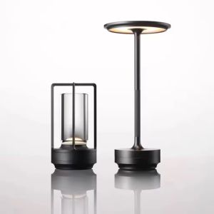 (SG Seller) Touch Control USB Rechargeable LED Table Lamp3-Colour imming Living Room Bar Dining Room Decoration Ambient Light Portable Camping Lamp Metal Bedroom Night Light Desk Lamp