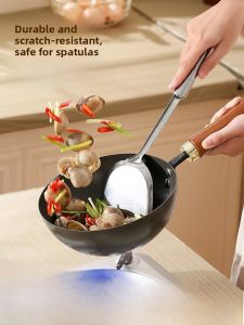 Mini Titanium Non-Stick Wok Small Iron Pot Soup Pan Flat Bottom Cooking Utensil for Home Use Rust Proof Smoke Free