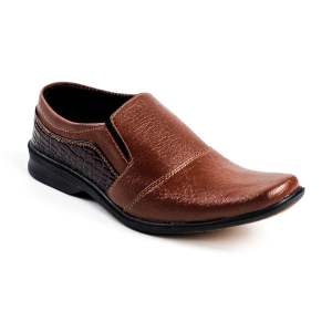 Sepatu pantofel slip on pria B17 warna hitam coklat size 39-43 formal shoes kerja kantor kulit sintetis