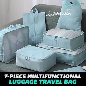 7-Piece Multifunctional Luggage Travel Bag Large Storage Sorter Breathable Mesh Storage Bag Durable