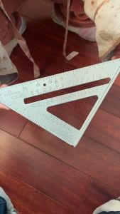 Nurm Triangle Ruler Aluminum Alloy Speed Protractor Square Miter Carpenter Tool 255 x180 mm
