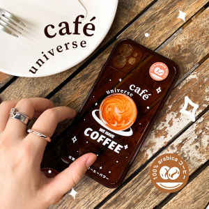 Brown Universe Cafe Phone Case for Apple 15Promax 14Pro 13 Huawei 11 iPhone 12 ProMax XSMax Silicone Cartoon Style Mobile Phone Protective Cover