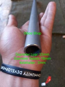 Pipa Besi Seamless Od 22mm Id 18mm Tebal 2mm panjang 20cm sampai 100cm