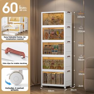 Multi-tiered Mobile Plastic Storage Cabinet