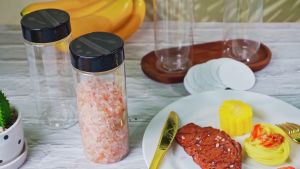 5Pcs 30oz Plastic Jars with Lids Clear Leakproof Storage Containers for Dry Goods Snacks Kitchen Pantry