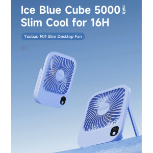 Original YOOBAO Y-F01 5000mAh Strong Wind Rechargeable Desktop Mini Fan Type-C Charging 180° Angle Adjustable