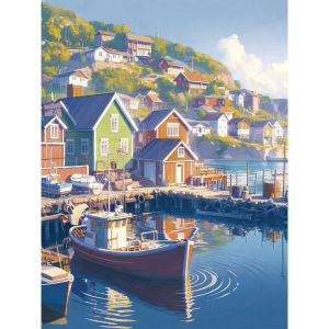 500 1000 1200 2000pcs Puzzle Fun Anchors Rest Nordic Bay Colorful Houses And Swaying Boats For Adults Family Game Brain Teaser