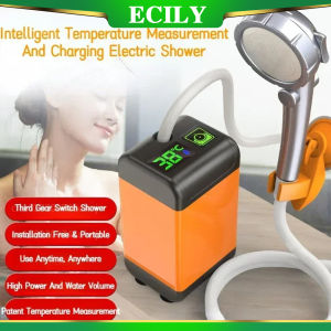 Ecily vòi hoa sen cắm trại ngoài trời 7800 mAh xách tay điện tắm bơm 7800 mAh IPX7 không thấm nước với màn hình hiển thị kỹ thuật số cho du lịch cắm trại bãi biển ký túc xá