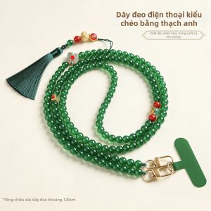 YOUSIDUN | Dây chuyền điện thoại di động phù hợp dành cho 2026 Dây chuyền điện thoại di động giàu có của dây đeo chéo treo cổ tay treo cổ treo trang trí màu xanh lá cây có đệm có thể đeo dây buộc Dây chuyền treo điện thoại di động