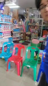 เก้าอี้พลาสติก เกรดเอ หนาพิเศษ (ตัวละ159) รุุ่น 0162 มีพนักพิง มียางกันลื่น #ร้านมาร์ยอง