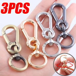 【WOKEN】2025 New Electroplated Car Keychain 360° Rotating Spring Buckle Simple Zinc Alloy Metal Men Waist Hanging Buckle Car Accessories