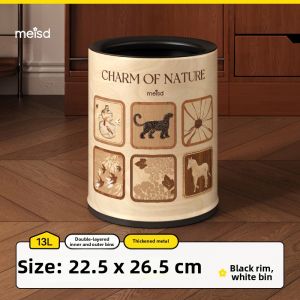 MEISD | Home Use Aesthetic Luxury Large Capacity Metal Open-top Trash Bin