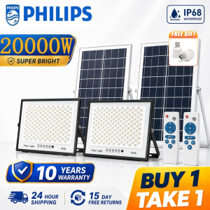 BUY 1 TAKE 1 Solar Lights With Solar Panel 20000W Outdoor Lighting Flood Light 100% Original 909LED 980000mAh Waterproof Street Lamp Garden Lamp Room night With Remote
