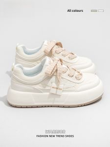 Warrior | Women Thick Sole White Shoes Autumn Casual Canvas Flats