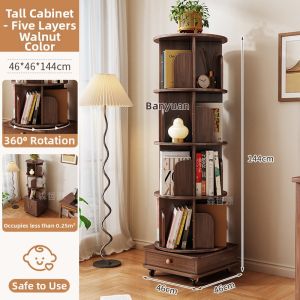 Rotating 360 Degree Storage Bookshelf